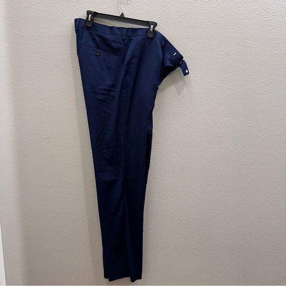 Mens Dress Pants Size 43 Waist Soul Of London Navy Blue Flat Front - Picture 3 of 8